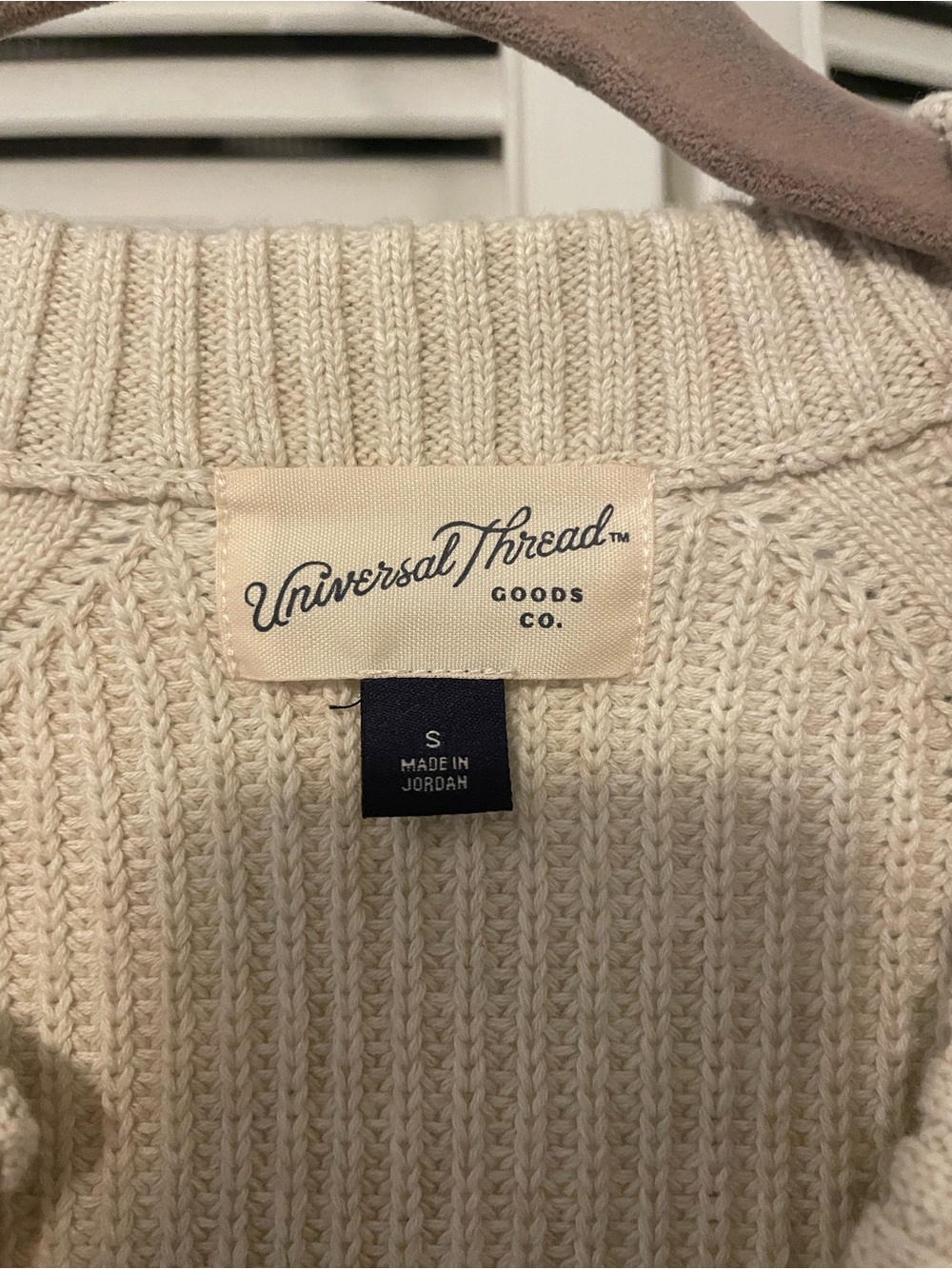 Universal Threads Cream Rib-Knit Button Cardigan Sweater - Picture 3 of 4